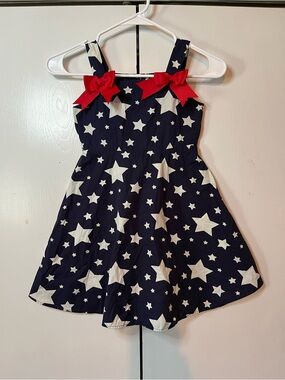 Girl’s vintage Americana Navy Star Print Sundress 250th Anniversary EUC Size 4